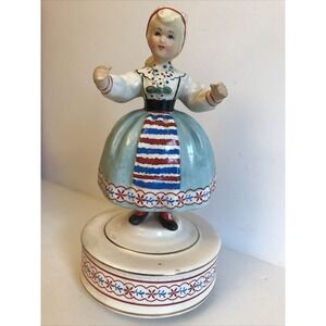 Schmid Brothers Rotating Musical Porcelain Swedish Girl Polka works‎ see video
